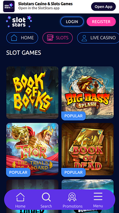 SlotStars Casino mobile Spiele