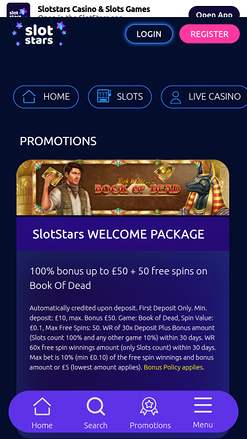 SlotStars Casino mobile Aktionen