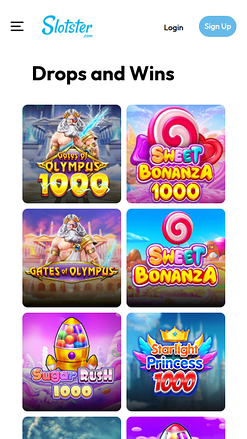 Slotster Casino mobile Drops and Wins