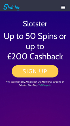 Slotster Casino mobile Startseite