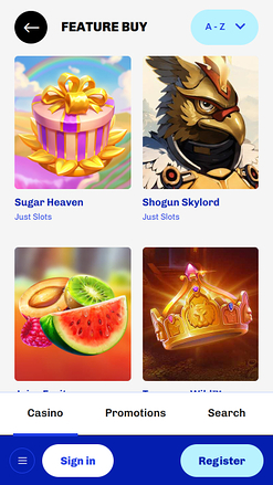 Compra de funciones móviles de Slotti Casino