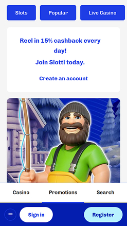 Promociones móviles de Slotti Casino