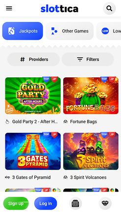 Jackpot mobile de Slottica Casino