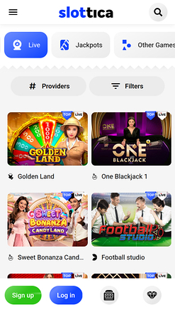 Croupier en direct mobile de Slottica Casino