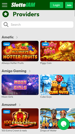 Développeurs de jeux mobiles de SlottoJam Casino