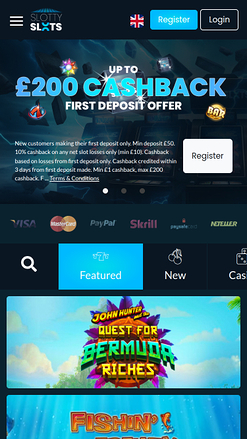 Slotty Slots Casino mobile Startseite