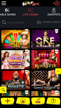 Crupier en vivo móvil de SlottyWay Casino