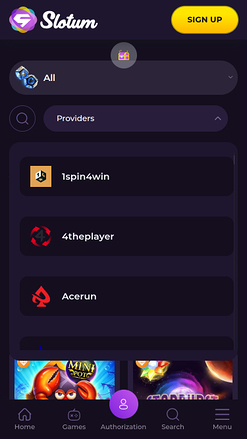 Мобильные разработчики игр Slotum Casino