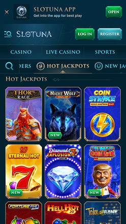 Jackpot mobile de Slotuna Casino