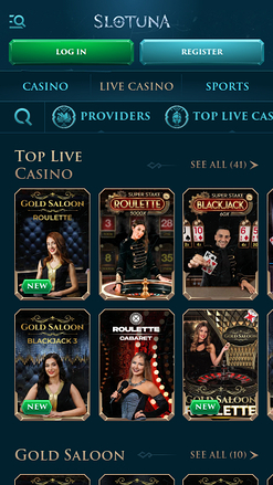 Croupier en direct mobile de Slotuna Casino