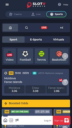 Deportes móviles de SlotV Casino