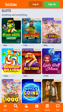 Giochi mobile di SlotyStake Casino