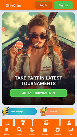 Homepage mobile di SlotyStake Casino