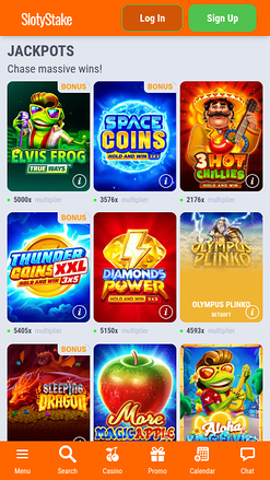 Jackpot mobile di SlotyStake Casino
