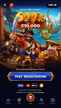 Smash Casino Mobile Homepage