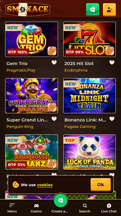 Jackpot mobile de SmokAce Casino