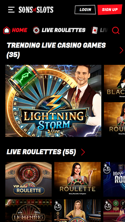 Croupier en direct mobile de Sons of Slots Casino