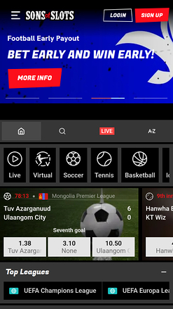 Sports mobiles de Sons of Slots Casino