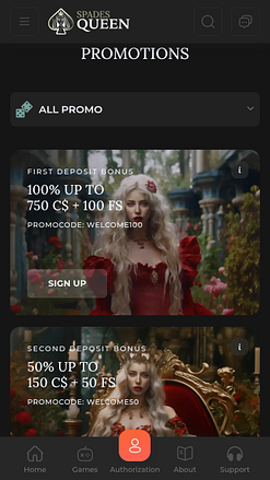Spades Queen Casino Mobile Promotions