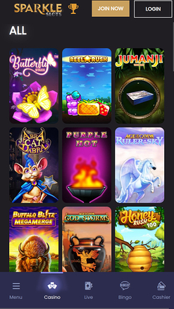 Juegos móviles de Sparkle Slots Casino