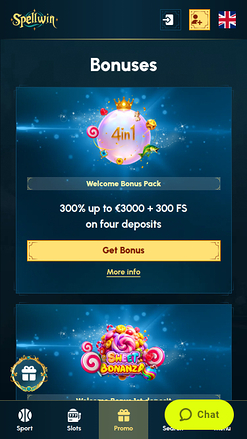 Promotions mobiles de SpellWin Casino
