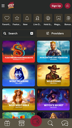 SpicyJackpots Casino Mobile Games