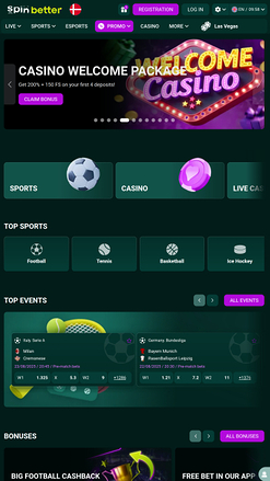 Page d'accueil mobile de SpinBetter Casino