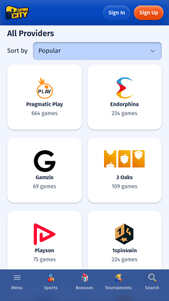 Spin City Casino Mobile Game Developers