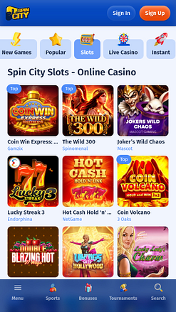 Spin City Casino Mobile Games