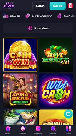SpinFever Casino Mobile Games