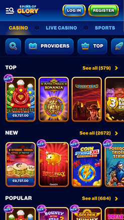 Jeux mobiles de casino Spin Of Glory