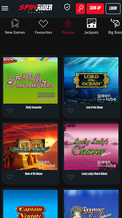 Juegos móviles de Spin Rider Casino