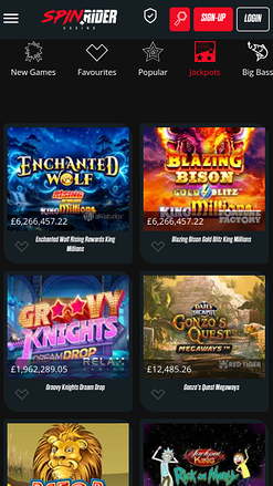 Bote móvil de Spin Rider Casino