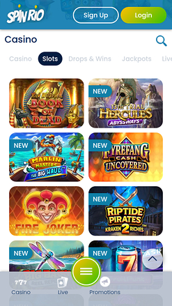 Jeux mobiles de Spin Rio Casino