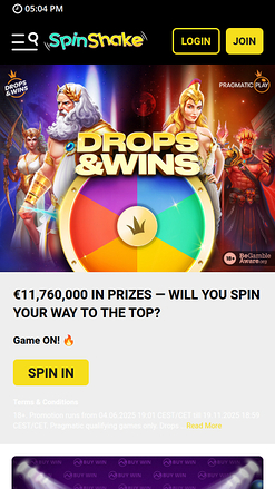Promotions mobiles de Spin Shake Casino