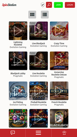 Croupier en direct mobile de Spin Station Casino