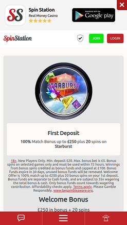 Promotions mobiles de Spin Station Casino