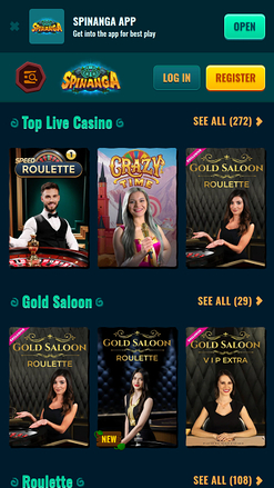 Croupier en direct mobile de Spinanga Casino