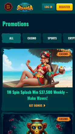 Promotions mobiles de Spinanga Casino