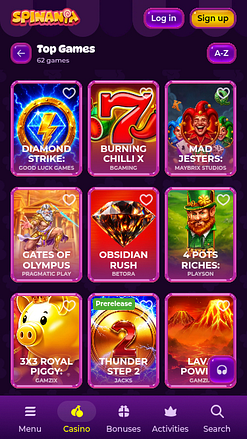 Мобильные игры казино Spinania