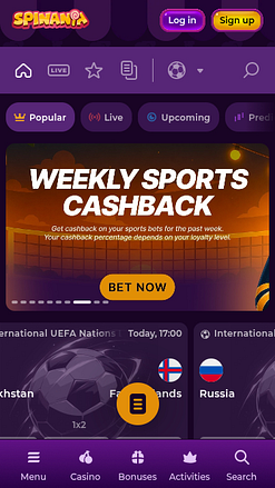 Spinania Casino Мобильные спортивные игры