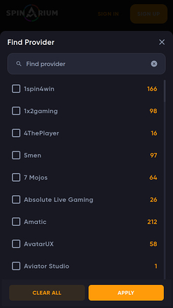 Desarrolladores de juegos móviles de Spinarium Casino