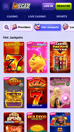 Jackpot mobile du casino Spinbara