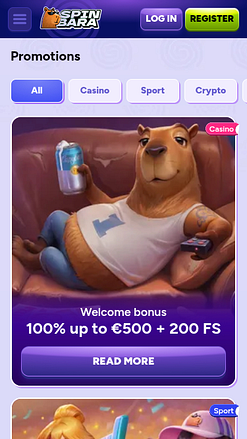 Promociones móviles del casino Spinbara