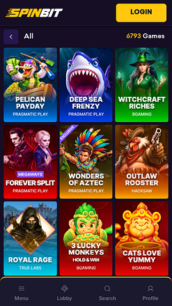 SpinBit Casino Mobile Games
