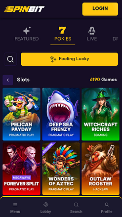 SpinBit Casino Mobile Pokies