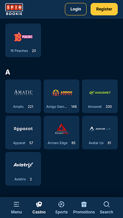 Разработчики мобильных игр для казино Spinbookie