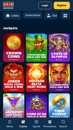 Spinbookie Casino Мобильный джекпот