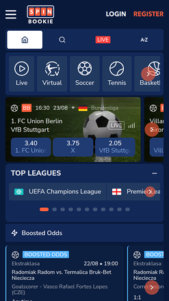 Deportes móviles de Spinbookie Casino