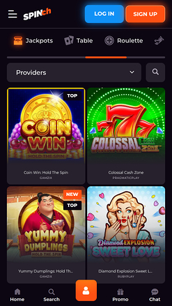 Spinch Casino mobile Jackpot